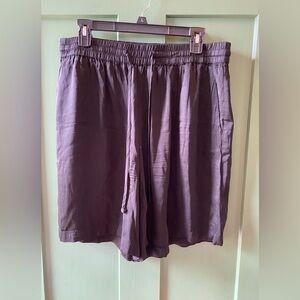 Loft black satin-feel drawstring shorts